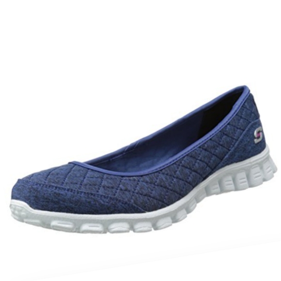 Skechers Shoes - Skechers Women's EZ Flex 2 Spruced Up Slip-On Sneakers Ballet Flats Navy 8.5